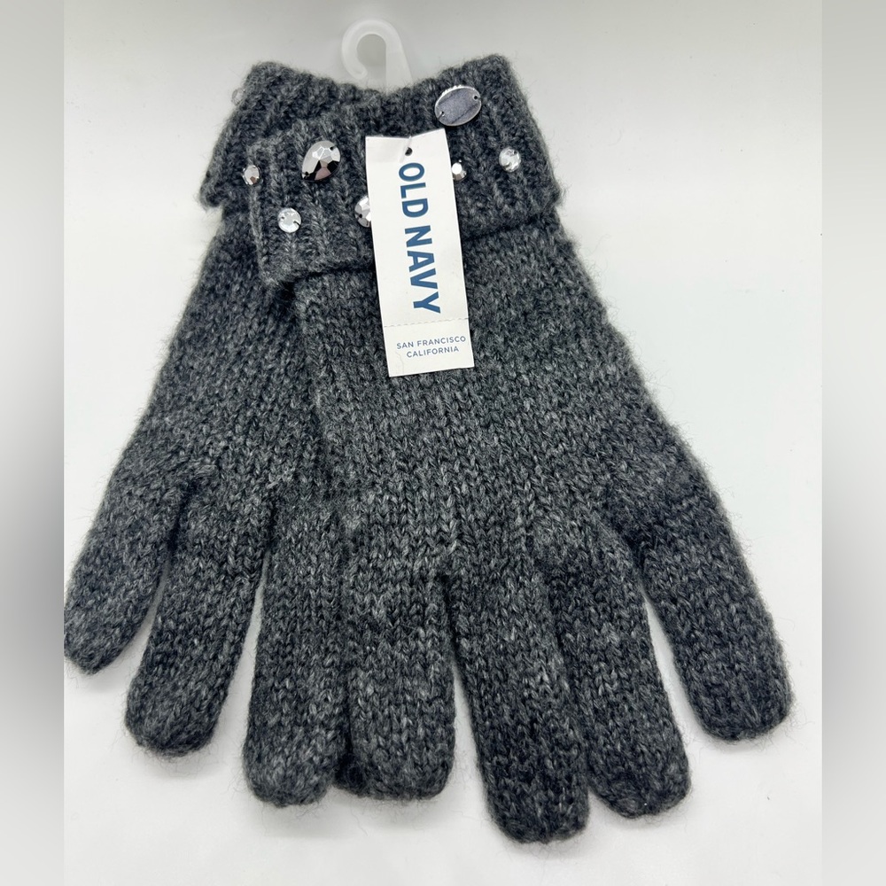 Old Navy NWT knit bling gloves XL